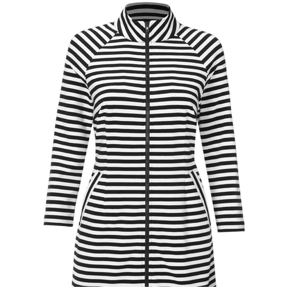 Cabi Byline Jacket size S, black and a white stripe
